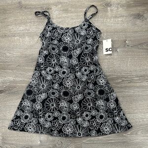 SO Black and White Floral Kids Dress